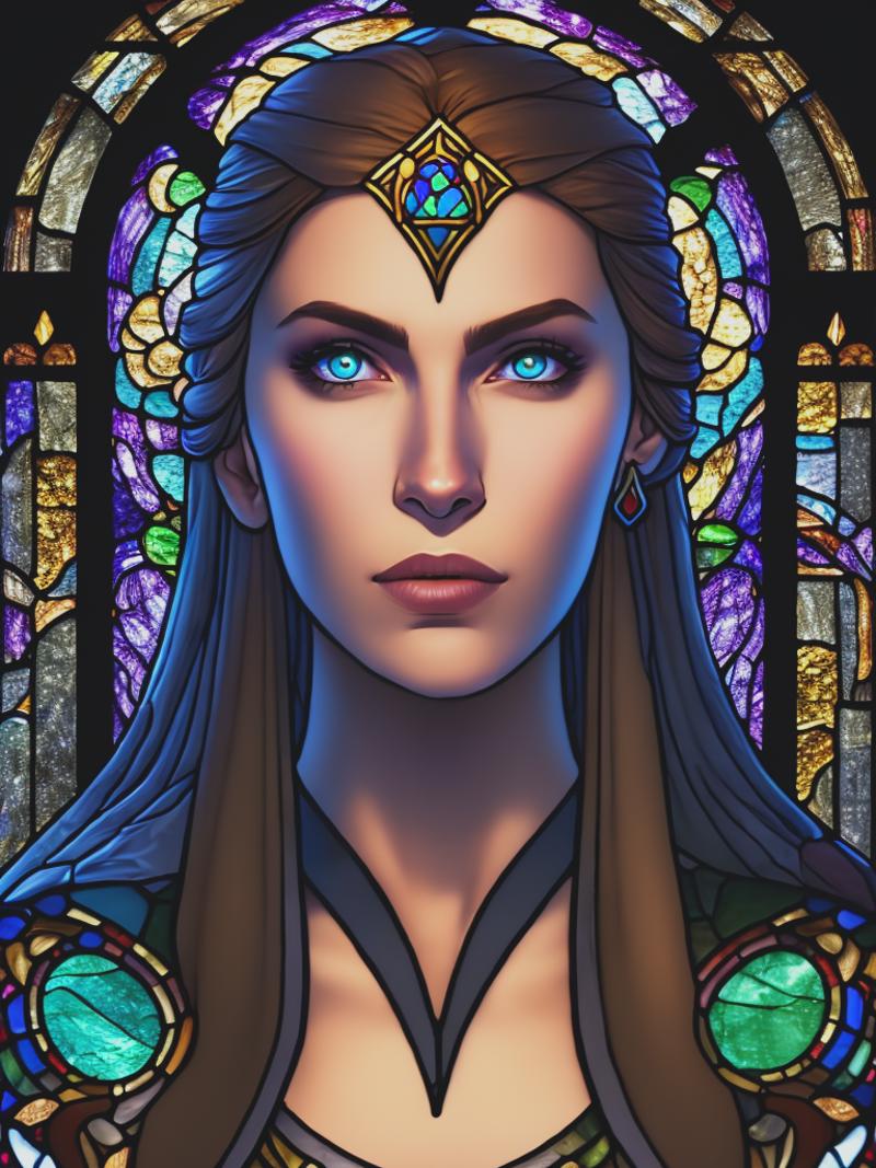 08006-887064930-a stained glass window portrait of an extremely powerful female sorceress looking down on the viewer from above with an upturned.png